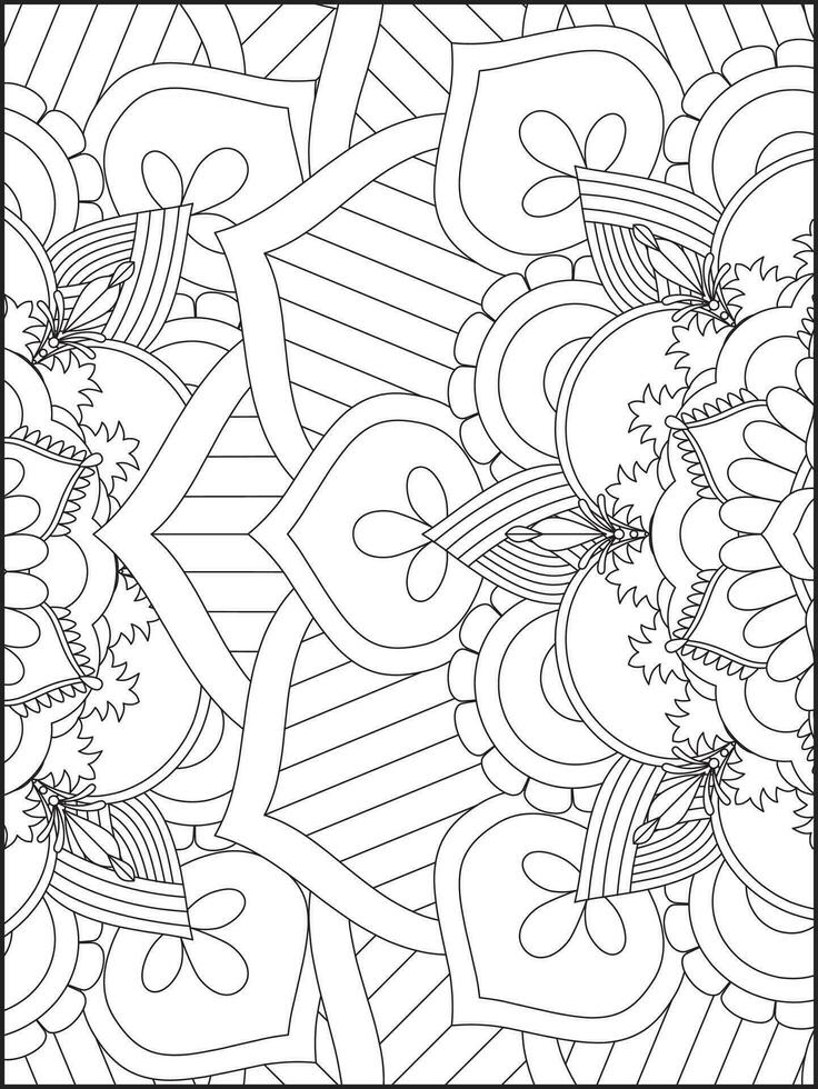 Floral Mandala Coloring Pages, Flower Mandala Coloring Page, Coloring Page For Adult. Coloring Pages. Mandala vector