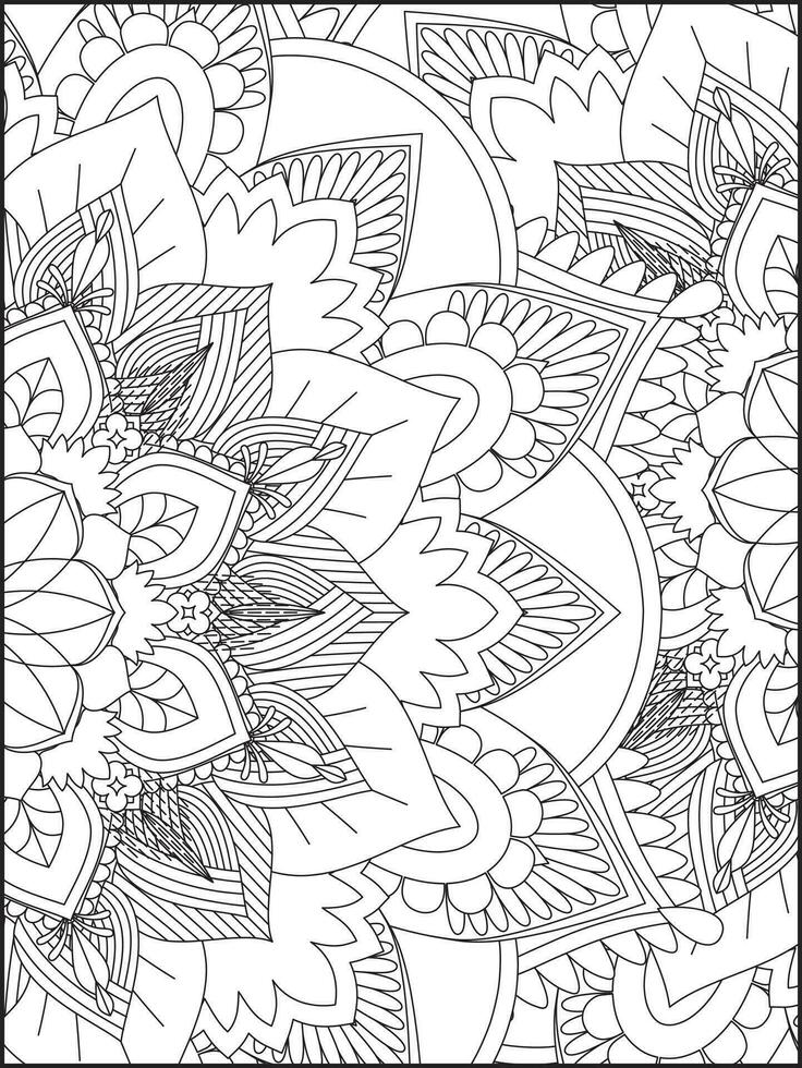 Floral Mandala Coloring Pages, Flower Mandala Coloring Page, Coloring Page For Adult. Coloring Pages. Mandala vector