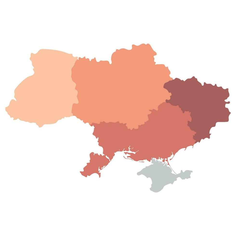 Ukraine map. Map of Ukraine in main regions vector