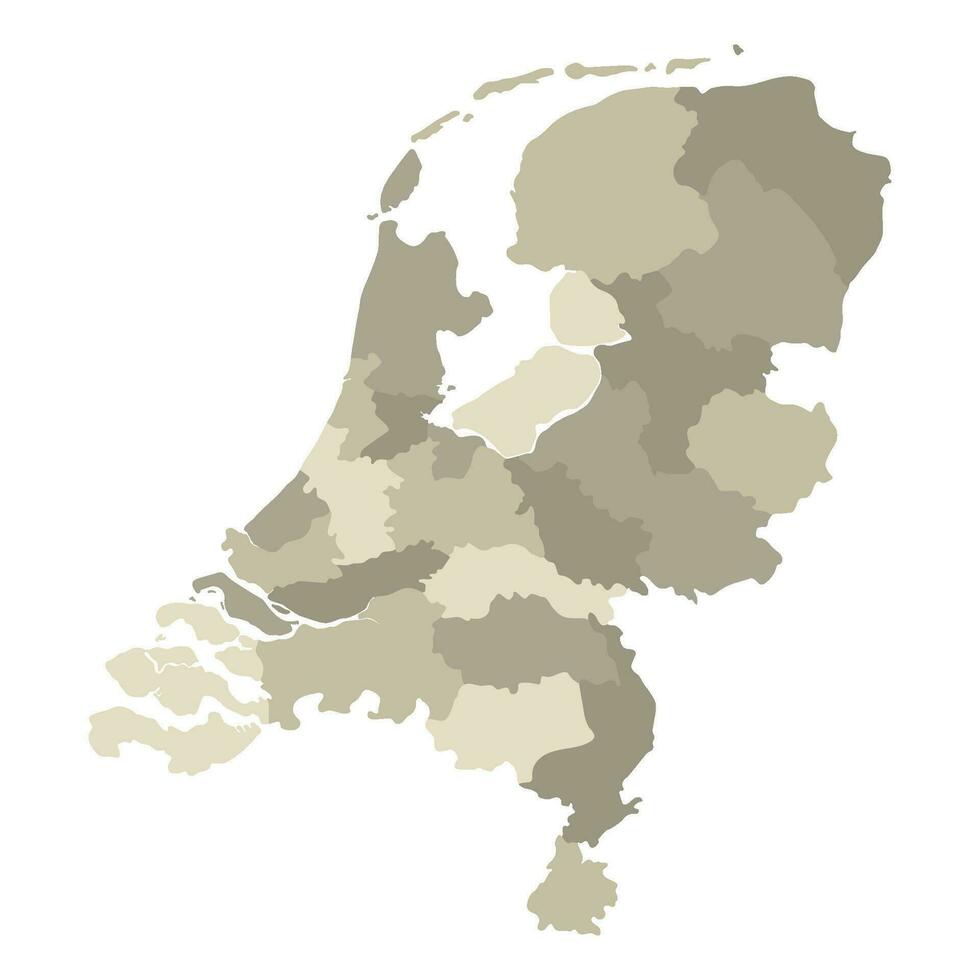 Netherlands map. Map of holland in administrative regions vector