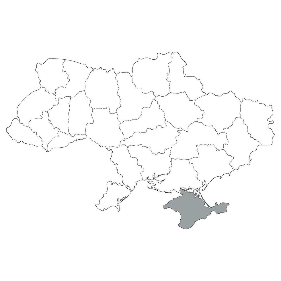 Ukraine map. Map of Ukraine in administrative regions vector