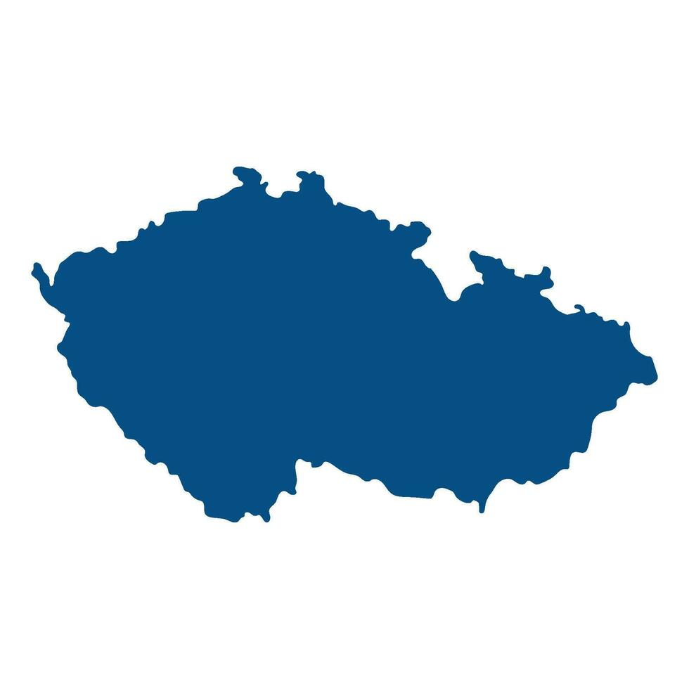 Czechia map. Map of Czech Republic in blue color vector