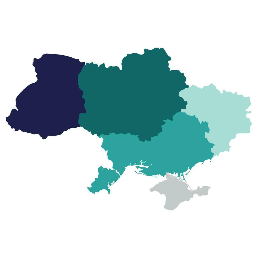 Ukraine map. Map of Ukraine in main regions vector
