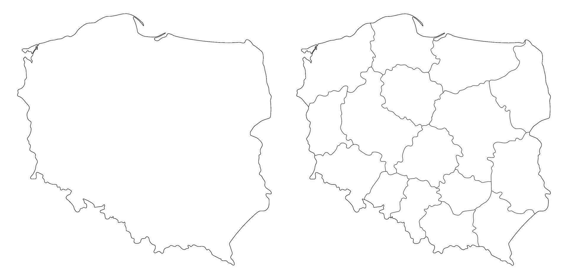 Poland map. Map of Poland in set vector