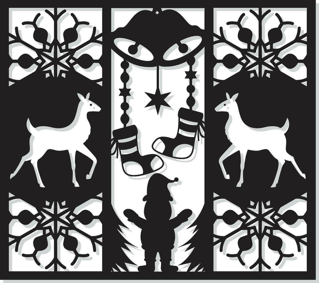 Christmas panel wall decor design vector