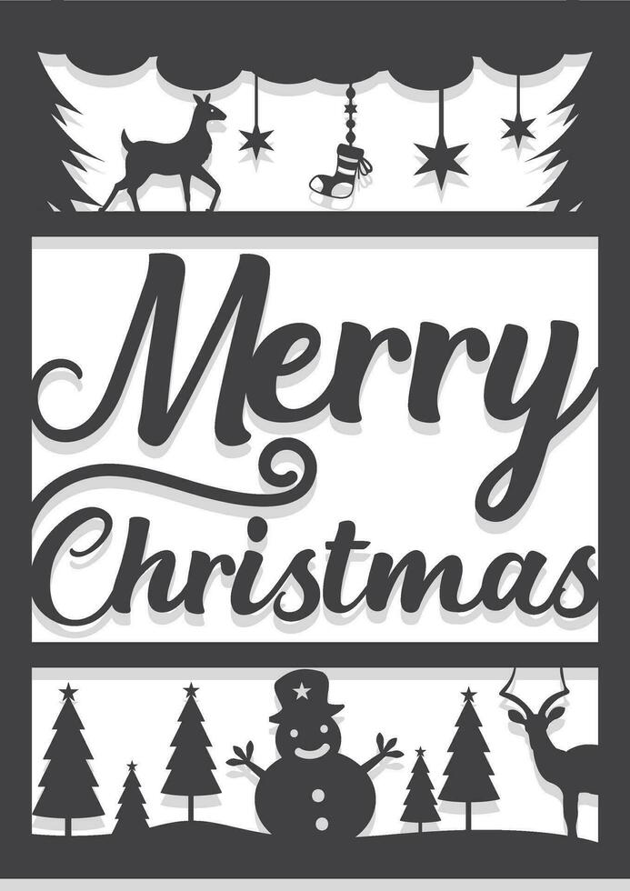 Christmas panel wall decor design vector