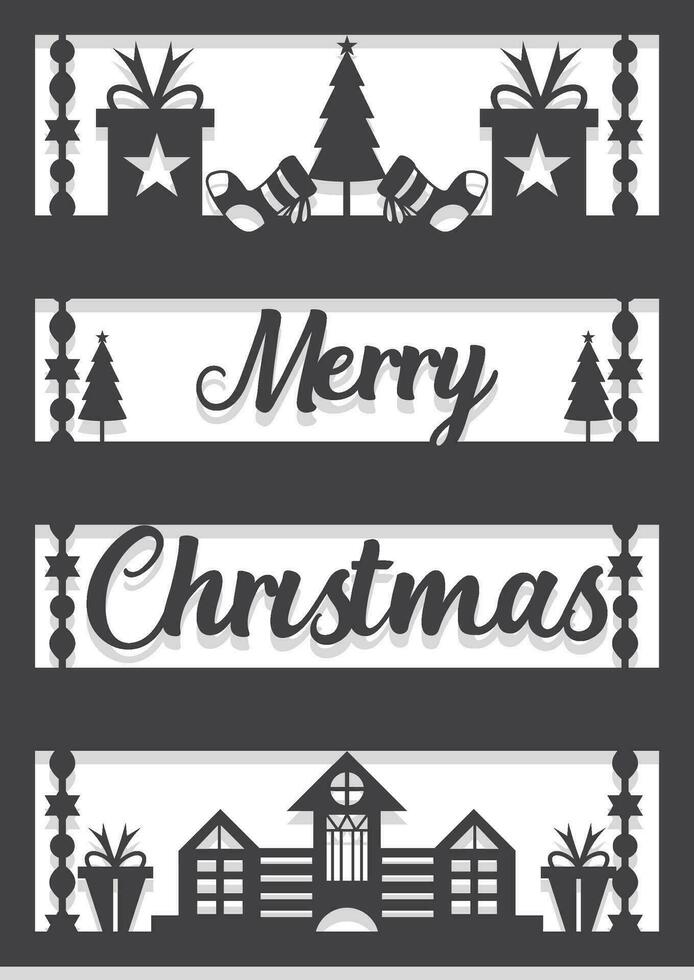 Christmas panel wall decor design vector