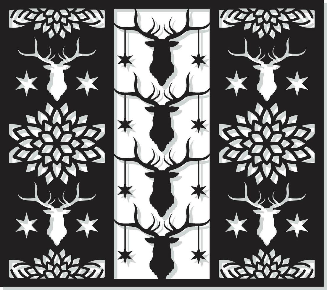 Christmas panel wall decor design vector