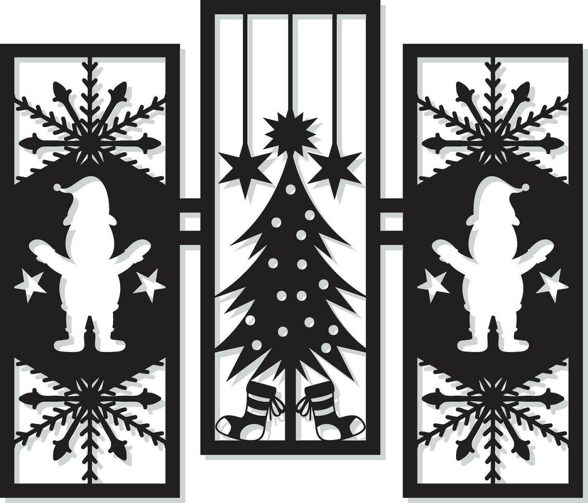 Christmas panel wall decor design vector