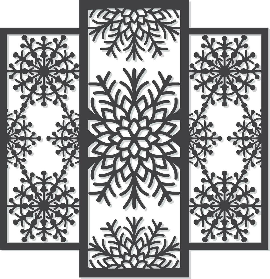 Christmas panel wall decor design vector