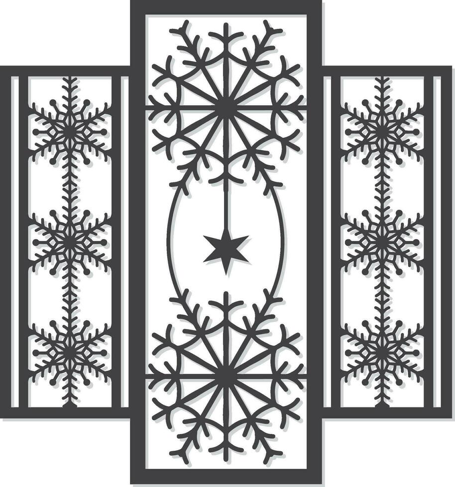 Christmas panel wall decor design vector