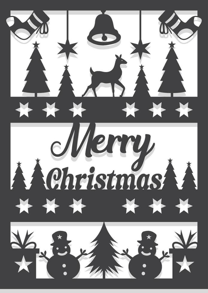 Christmas panel wall decor design vector