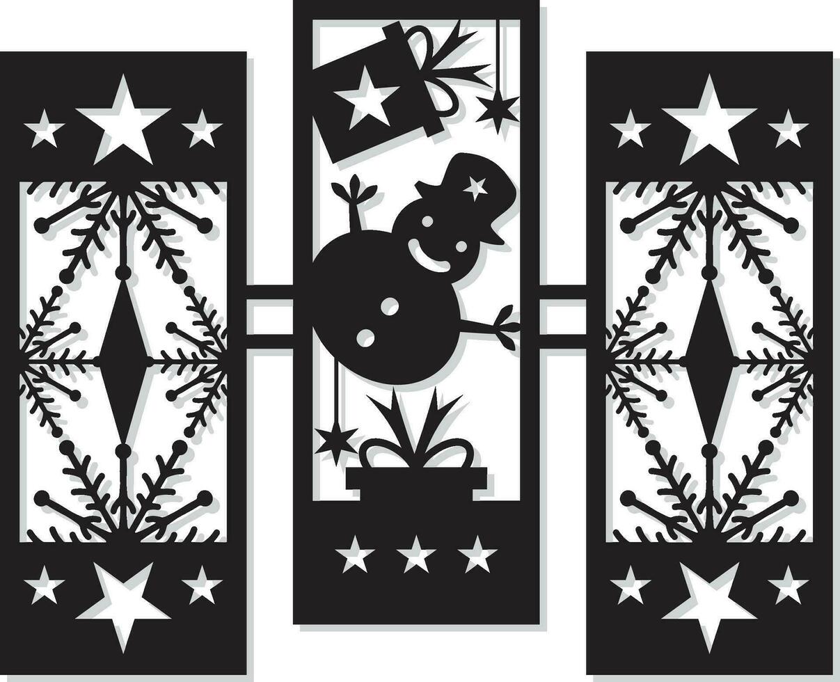 Christmas panel wall decor design vector