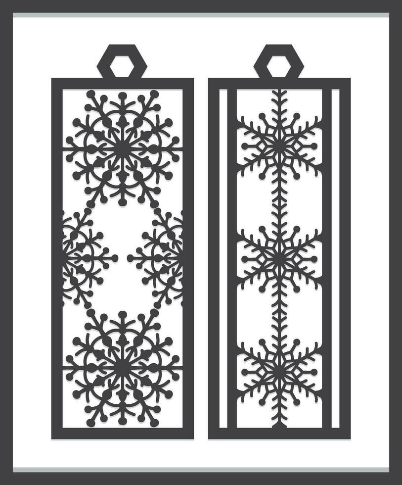 Christmas Bookmark Laser Cut set, vector