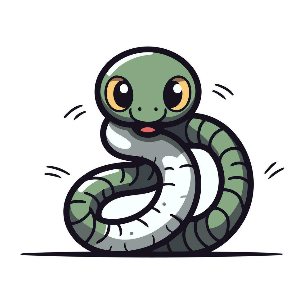 linda dibujos animados serpiente. vector ilustración aislado en un blanco antecedentes.