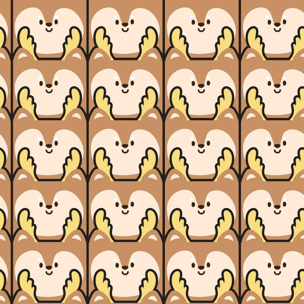 Seamless pattern of cute face deer background.Wild animal character design.Image for card,poster,kid product.Art.Repeat.Kawaii.Vector.Illustration. vector