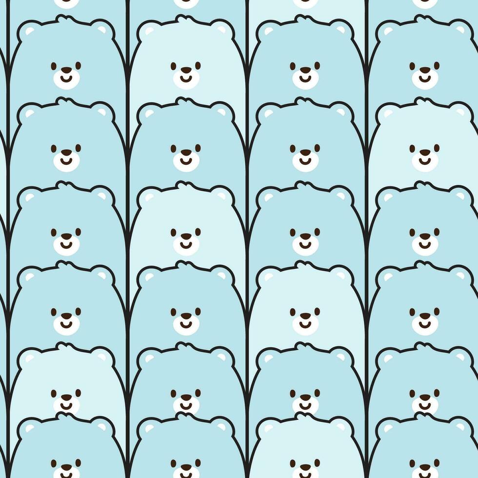 Repeat.Seamless pattern of cute cola bear background.Teddy cartoon.Animal character hand drawn.Kid graphic design.Image for card,poster,shirt screen.Kawaii.Vector.Illustration. vector