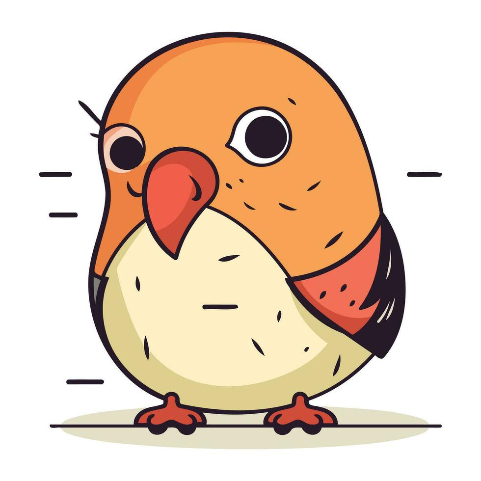 Cute little bird. Vector illustration in a flat style. Cartoon character.