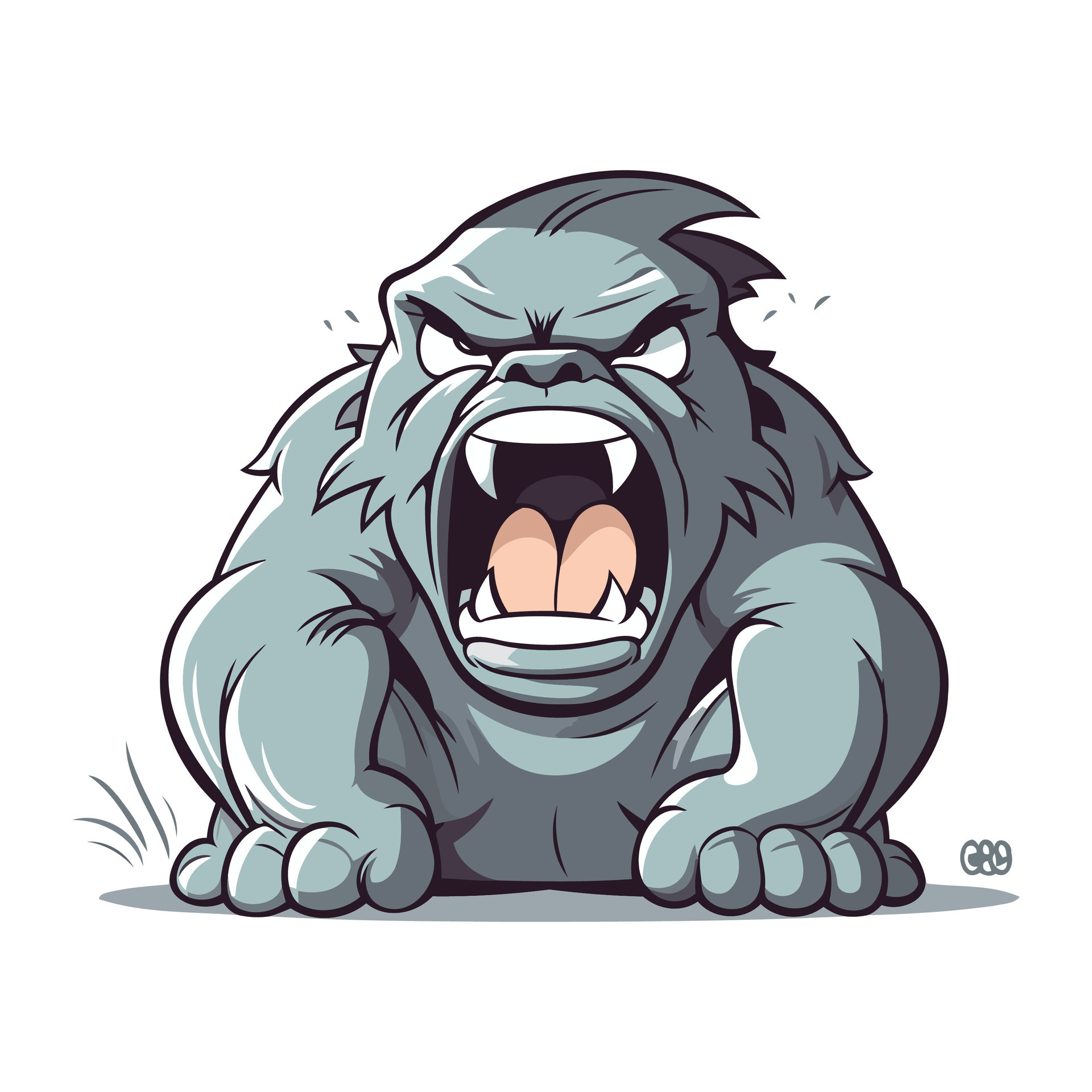 Angry gorilla cartoon mascot isolated on white background. Vector  illustration. 33508094 Vector Art at Vecteezy
