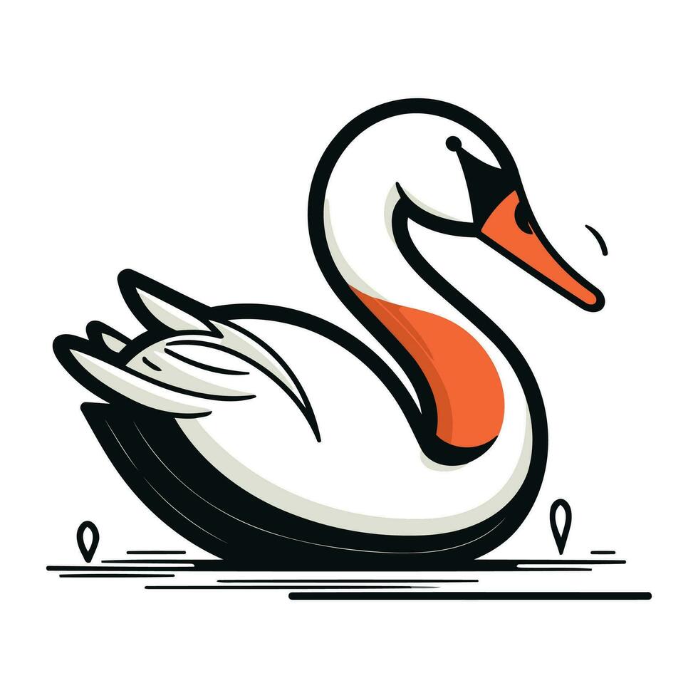 cisne en un blanco antecedentes. vector ilustración. eps 10