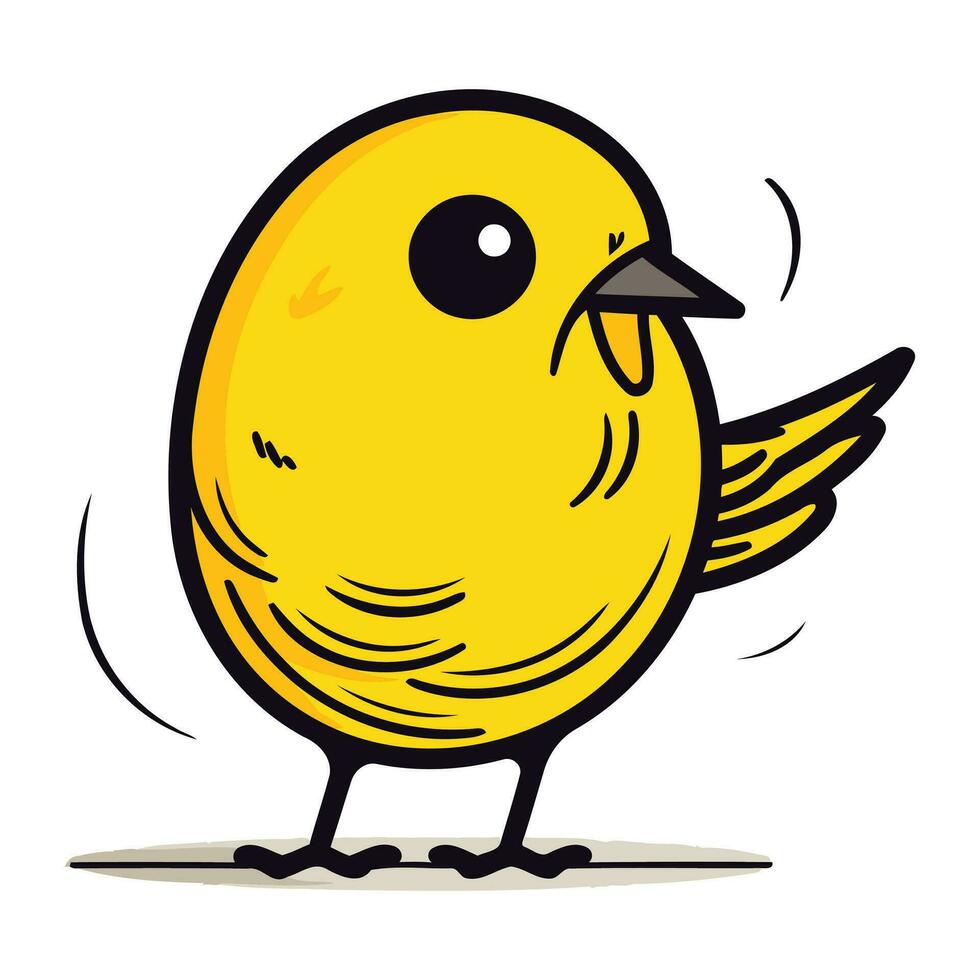 linda amarillo pájaro. vector ilustración aislado en un blanco antecedentes.