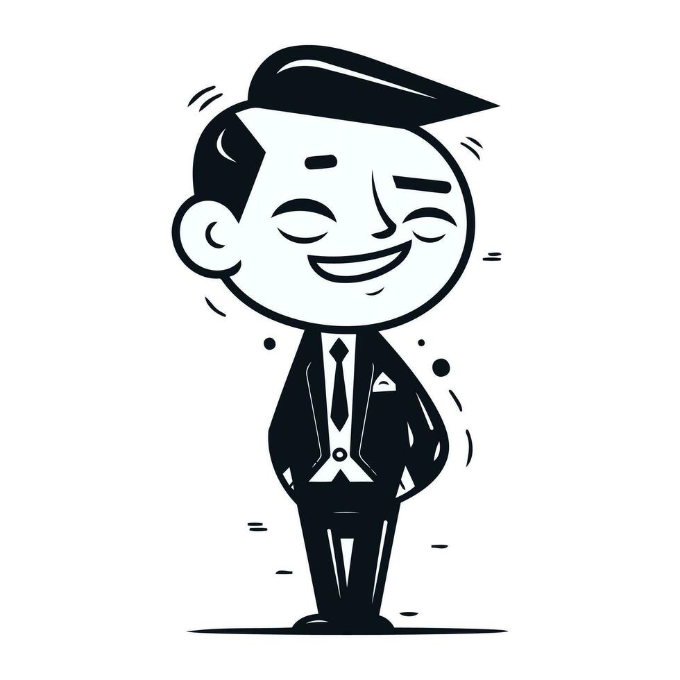 Smiling Businessman Cartoon Character. Isolated Vector Illustration.