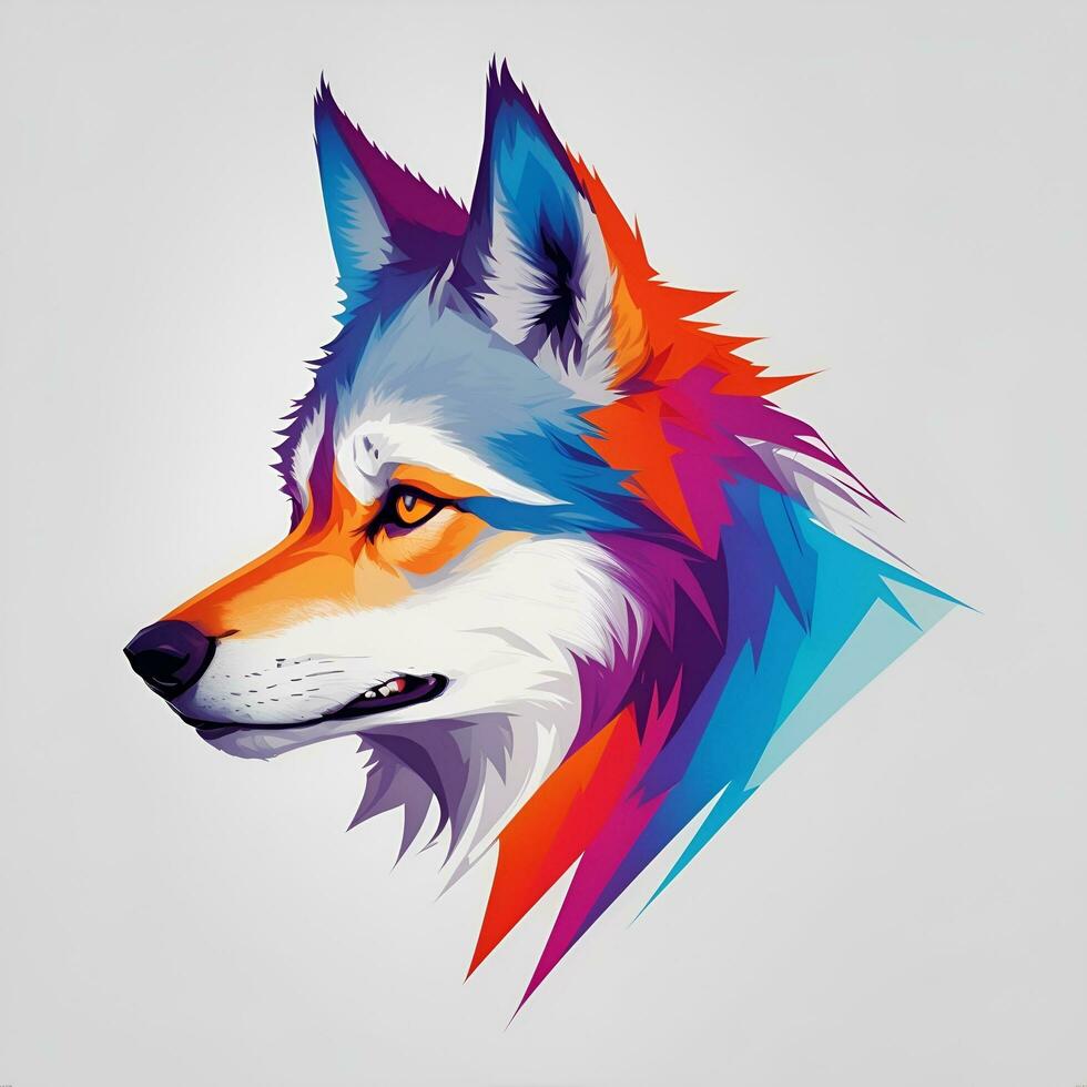 vistoso lobo, wpap arte, popular arte, ai generado. foto