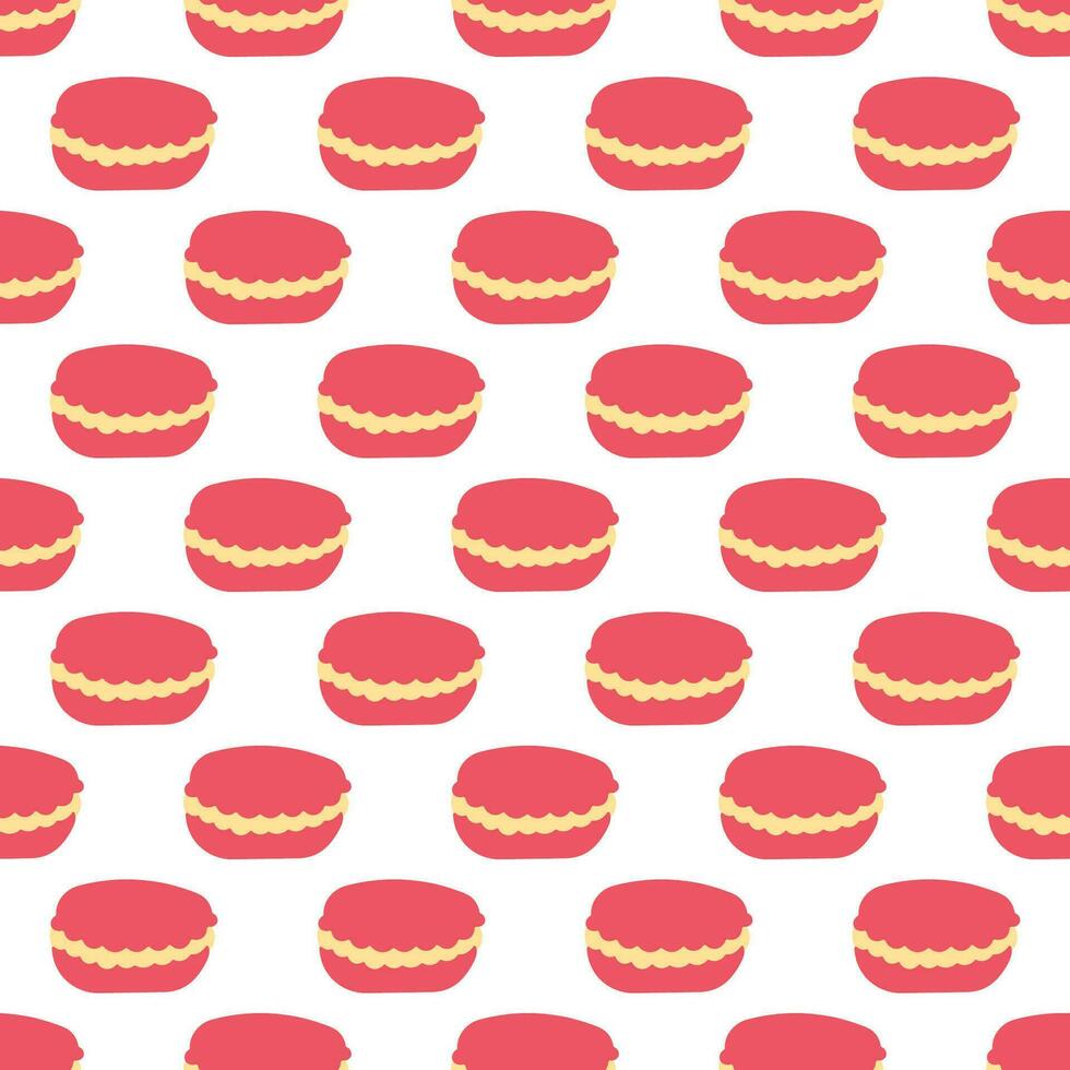 macaroon pink france sweet cafe pattern textile vector