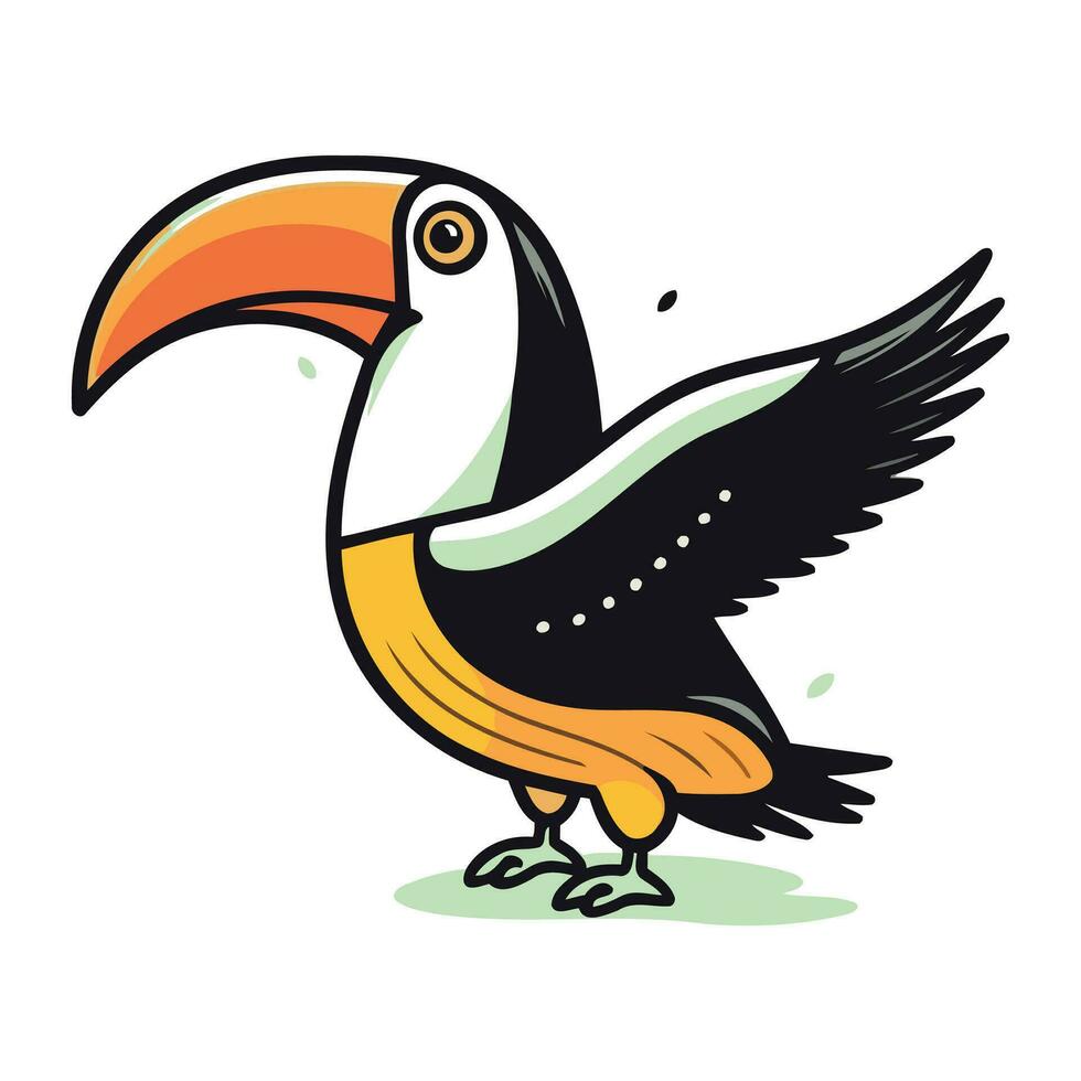 Toucan bird. Vector illustration isolated on a white background.