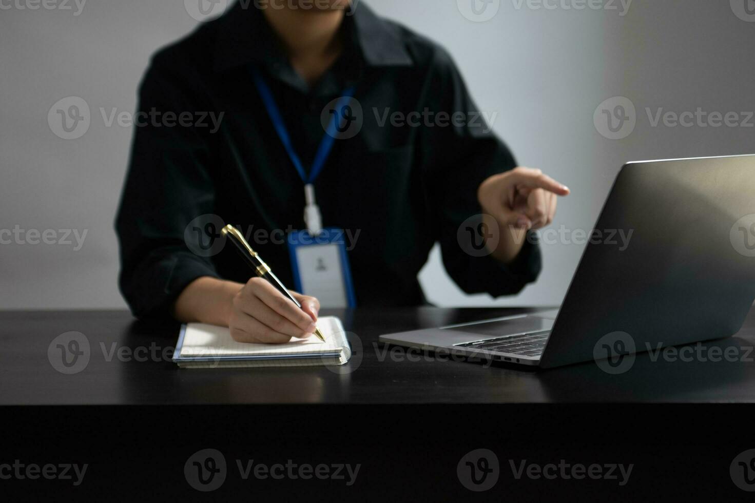 Businesswoman hand using laptop, tablet and smartphone in office. Digital marketing media mobile app and discussing plan new start up project. photo