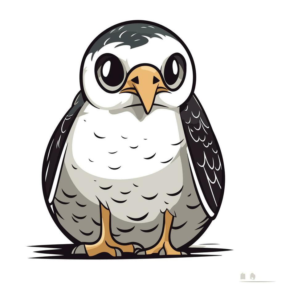 pingüino aislado en blanco antecedentes. dibujos animados estilo. vector ilustración.