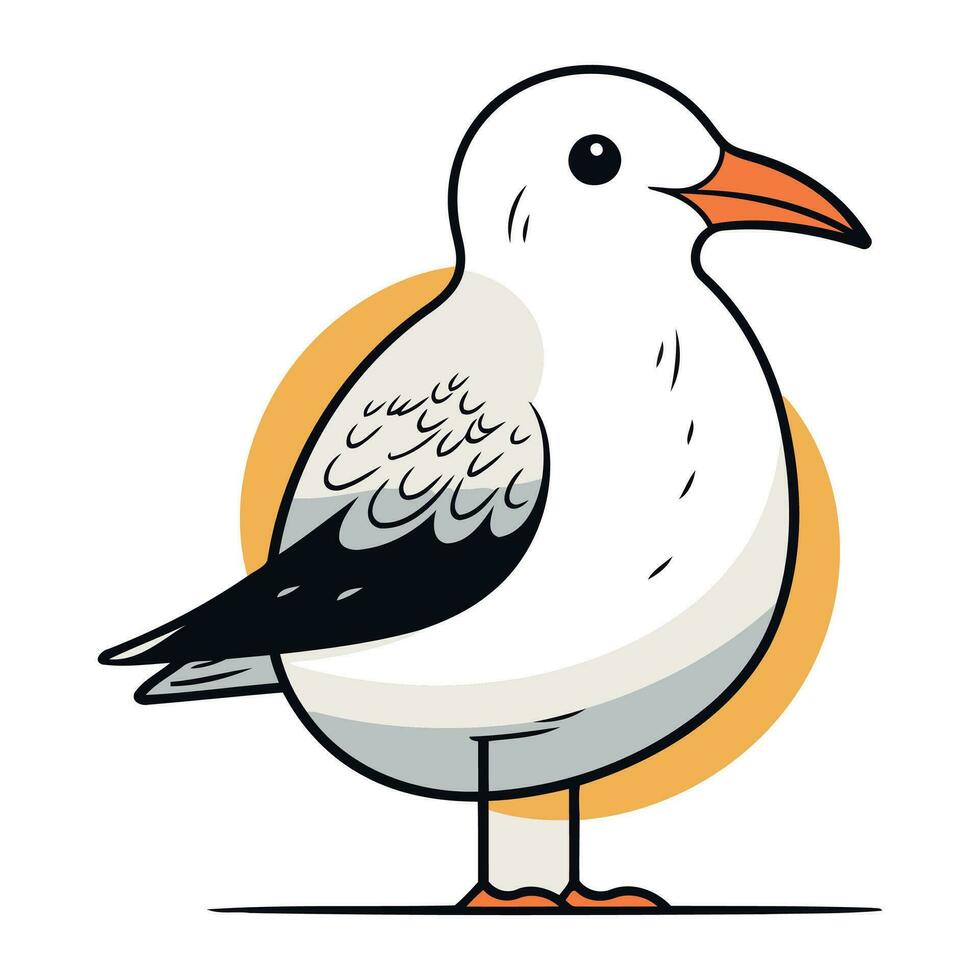 Seagull. Vector illustration of a seagull on a white background.