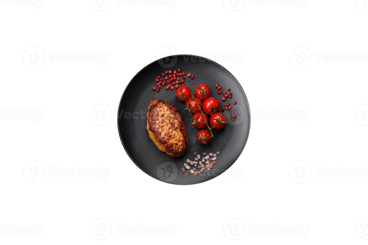 Delicious fresh fried vegetarian soybean cutlet with salt, spices and herbs photo