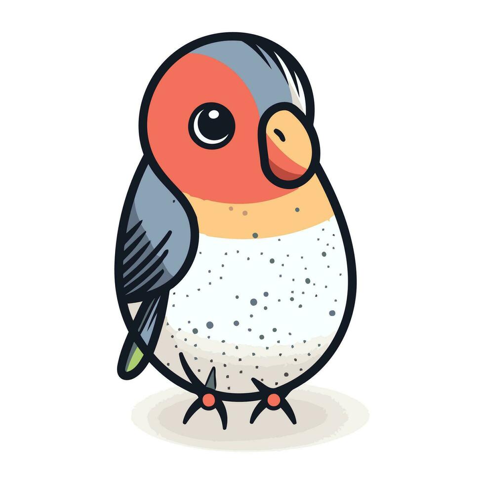 Cute cartoon parrot on a white background. Vector illustration.