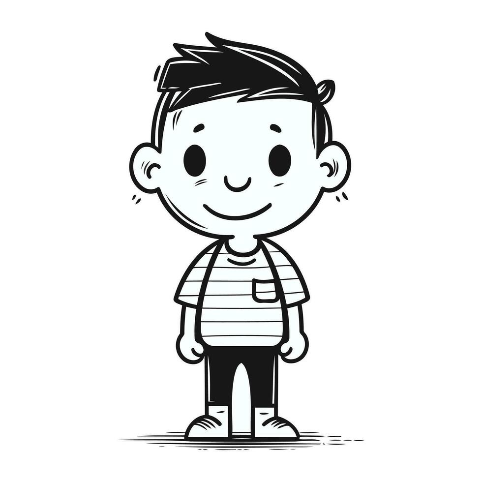Cute cartoon boy. Hand drawn vector illustration for your design.