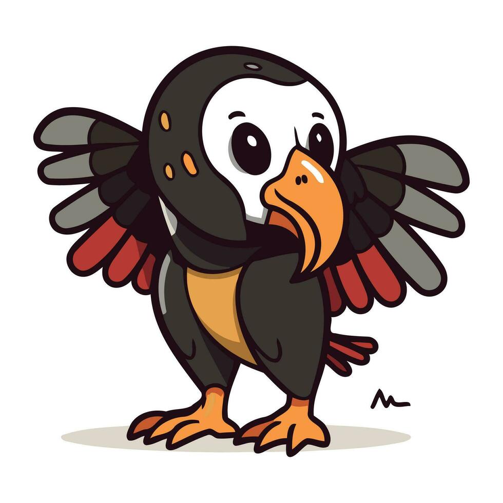 pingüino dibujos animados personaje. vector ilustración de un dibujos animados pingüino.
