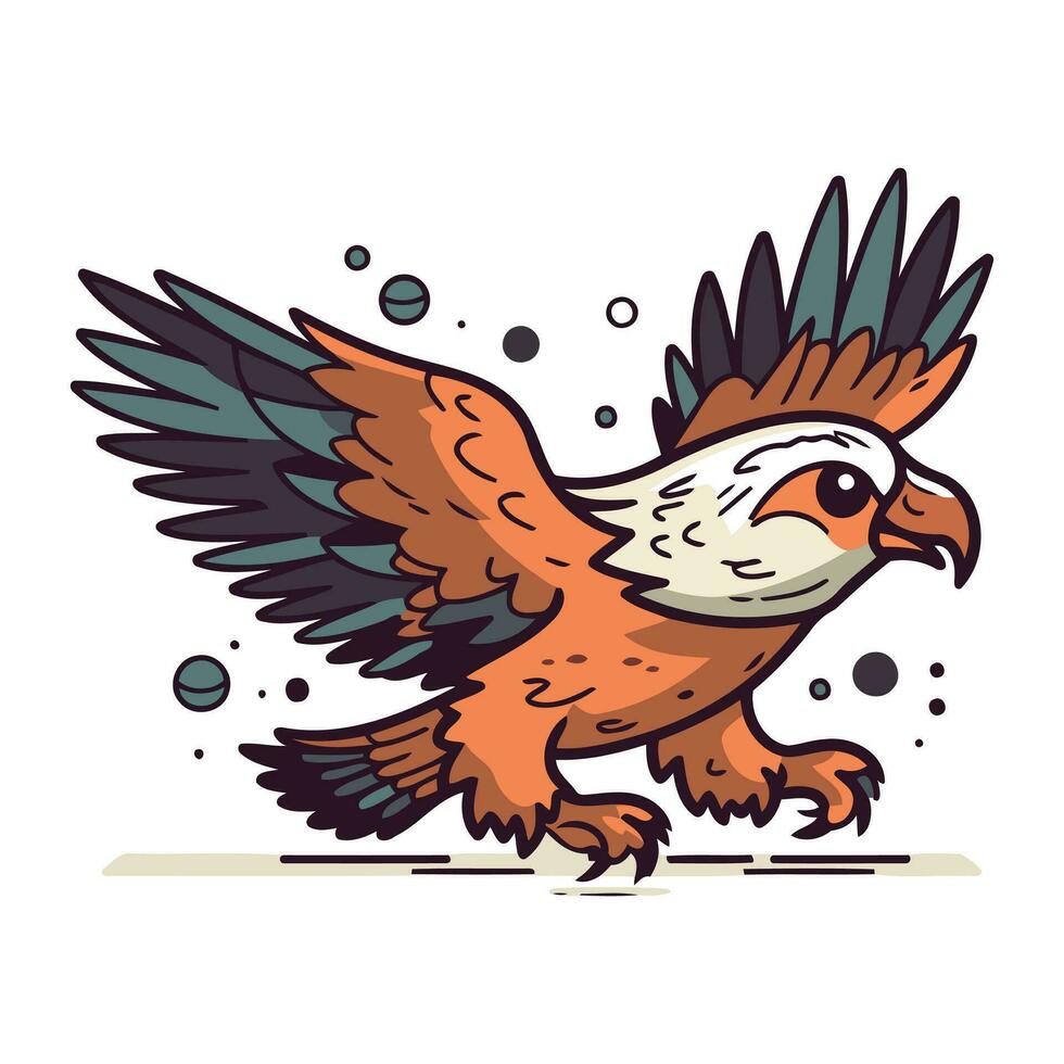 águila. vector ilustración en dibujos animados estilo. aislado en blanco antecedentes.