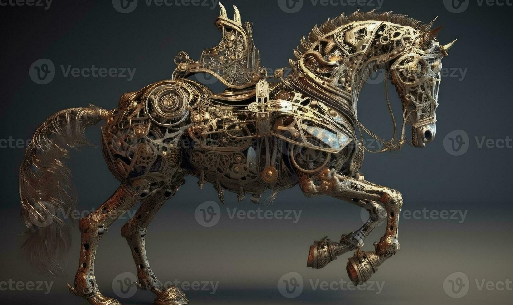 With noble grace and steadfast determination, the anthropomorphic horse