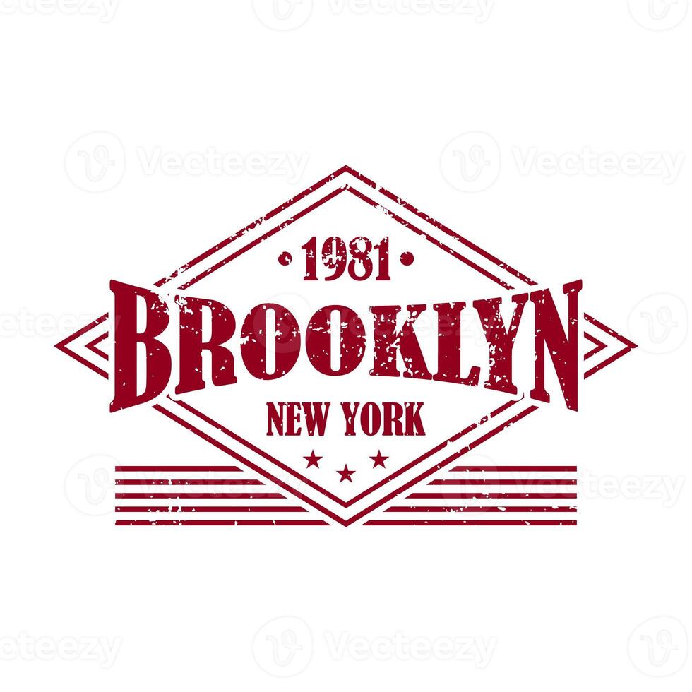 Brooklyn, New York typography t-shirt design, College-style Brooklyn clothing print. Illustration in vector format, USA typography t shirt design. photo