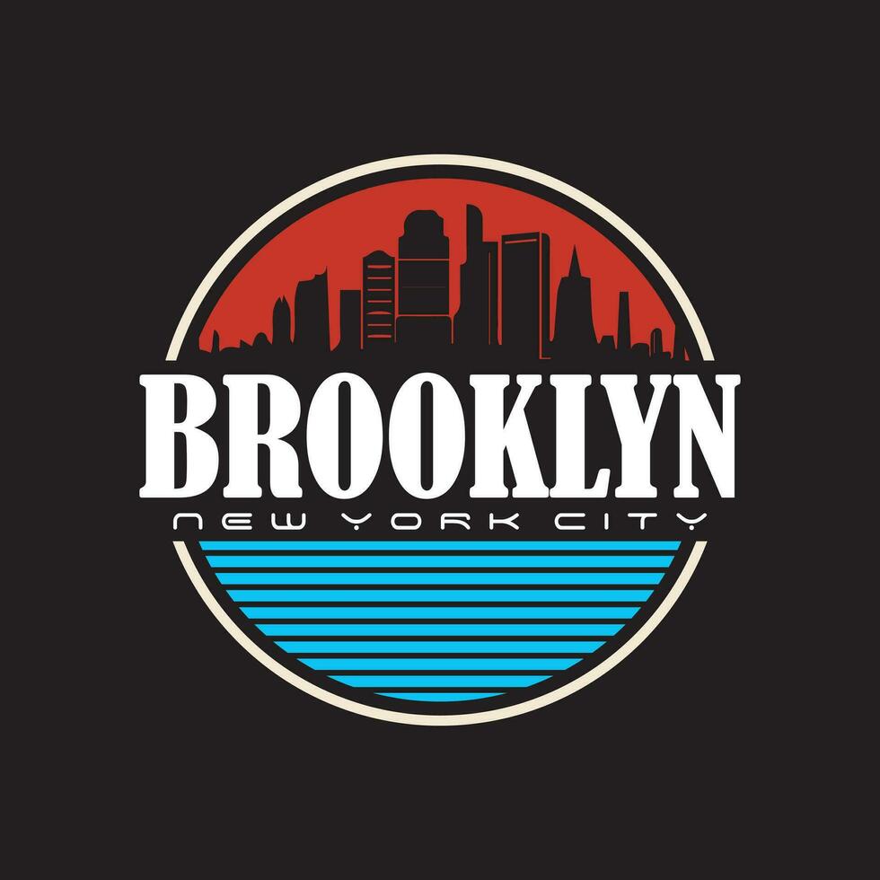 Brooklyn, New York typography t-shirt design, College-style Brooklyn clothing print. Illustration in vector format, USA typography t shirt design.