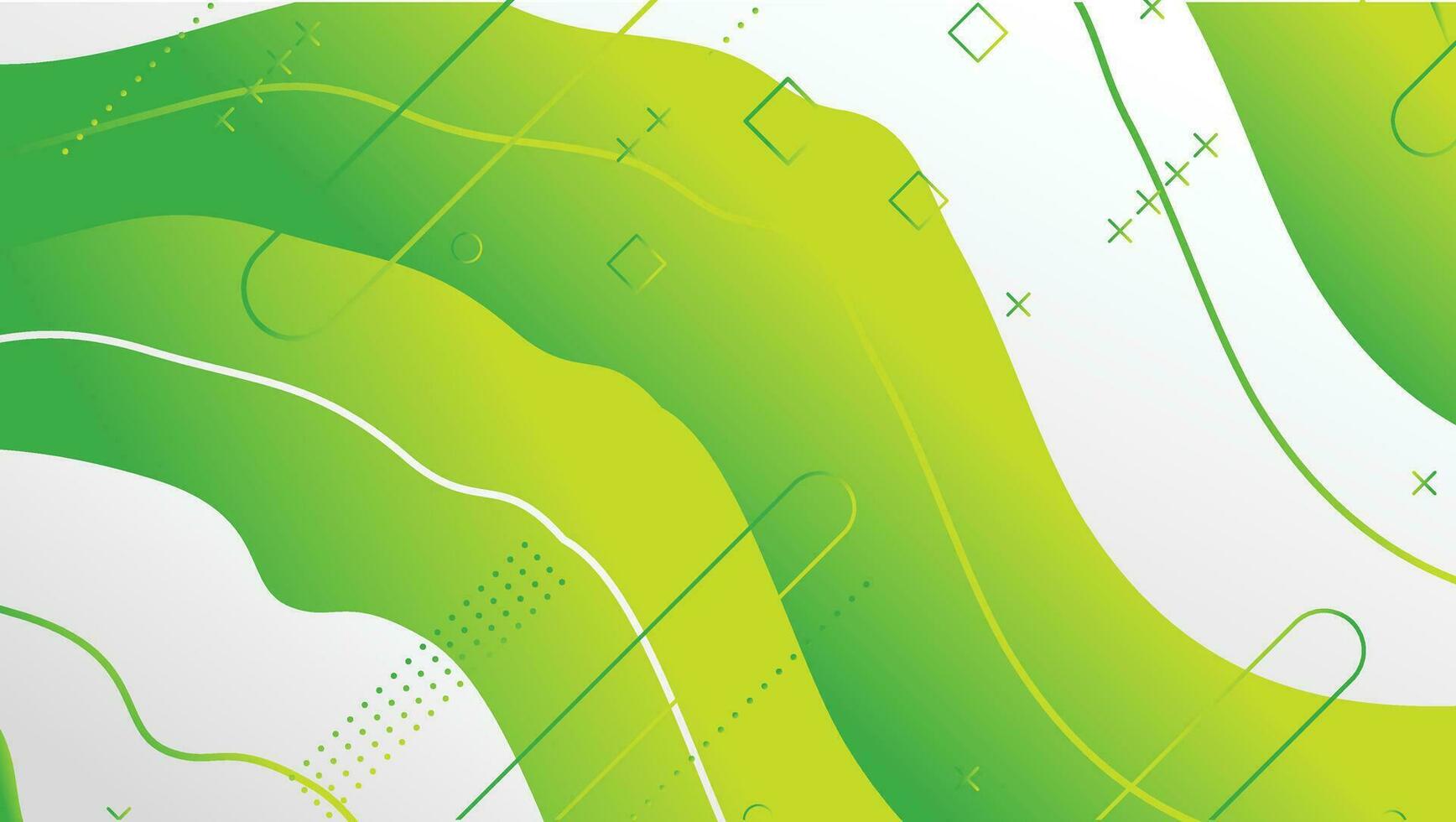 Abstract green wave gradient geometric shapes background design vector