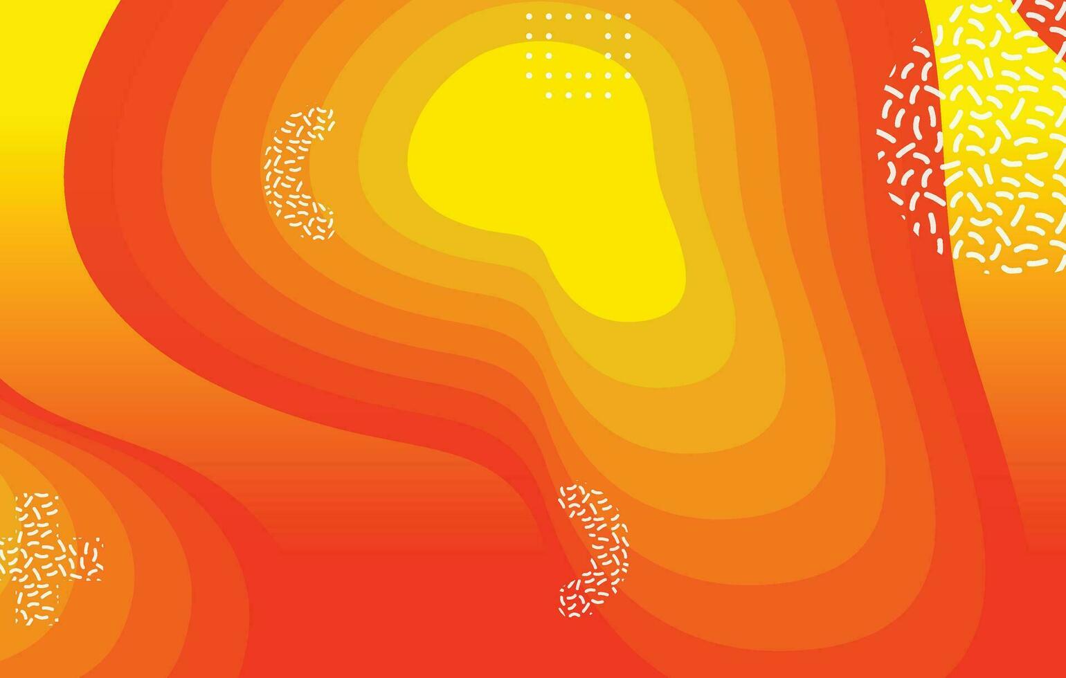 Abstract liquid color background design. Orange and yellow elements with fluid gradient vector