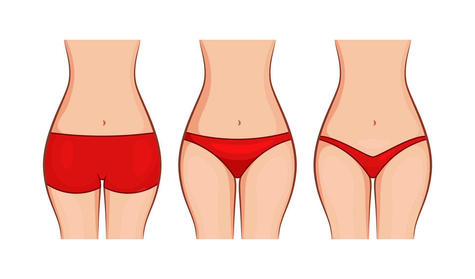 Woman Underwear Panties Types. Vector Stock Vector - Illustration