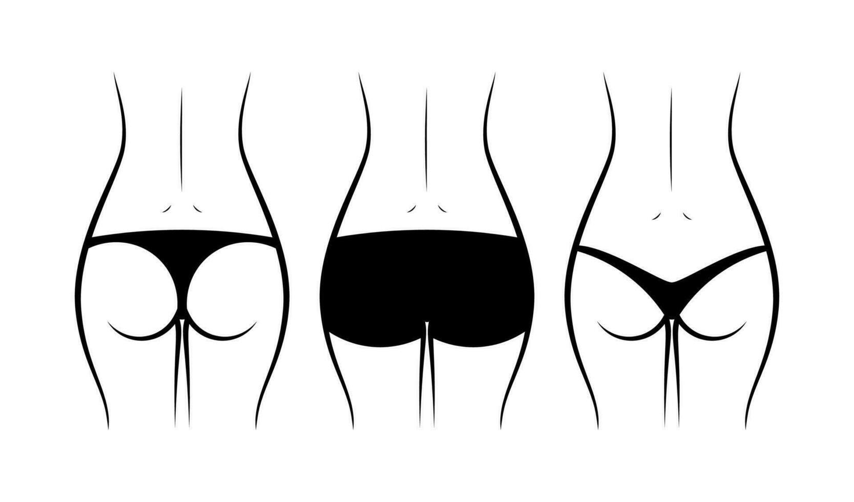 Types of woman panties back view vector isolated on white background. 33514595  Vector Art at Vecteezy