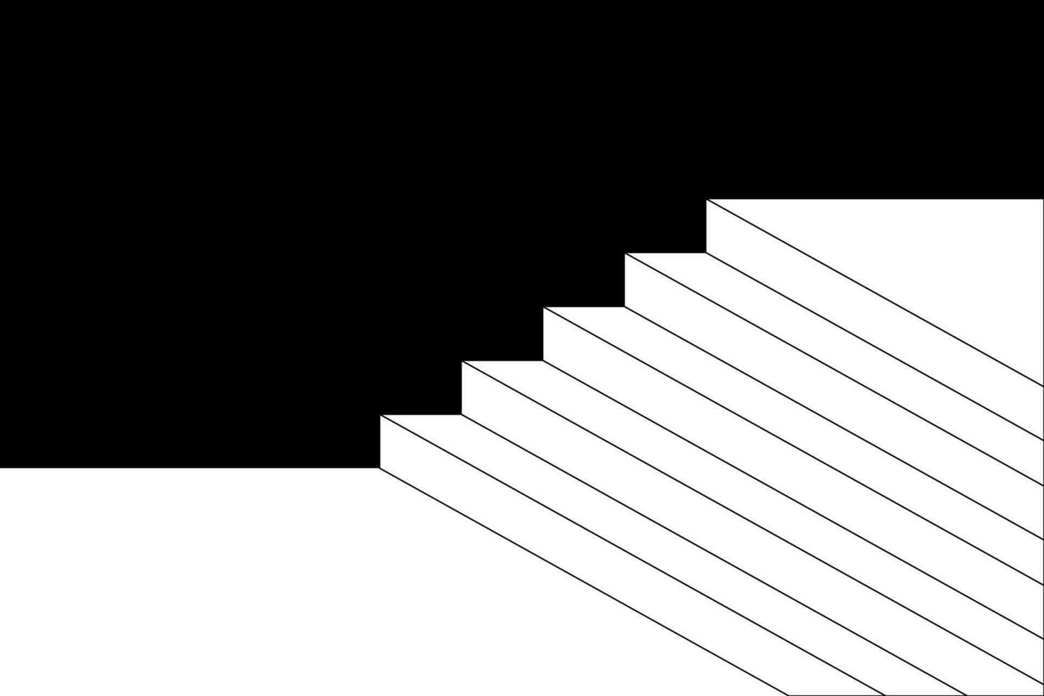 staircase silhouette isolated black and white abstract background no people. graphic vector illustration abstract, advance, progress, business, success concept.