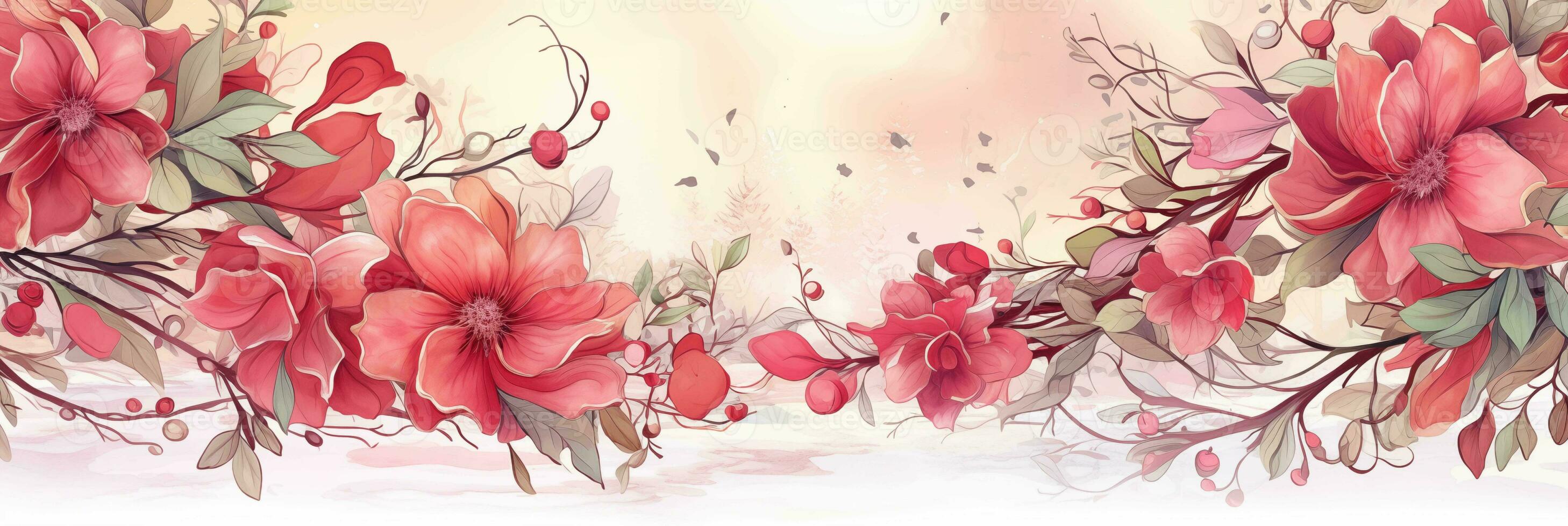 Festive Christmas winter horizontal banner, background for design, splash screen, header photo
