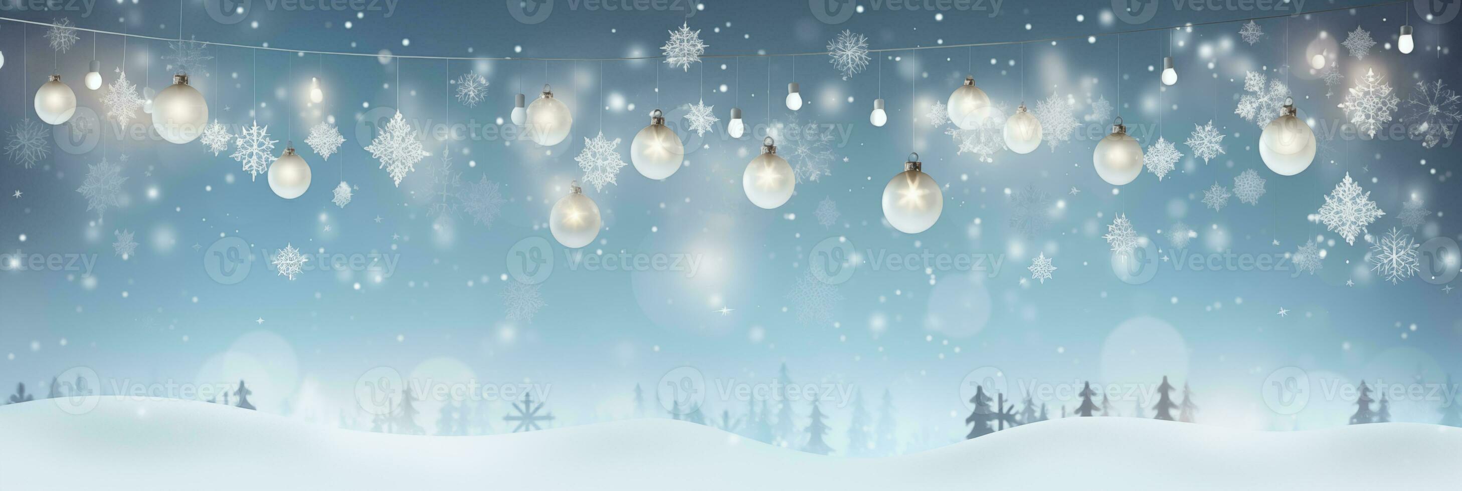Festive Christmas winter horizontal banner, background for design, splash screen, header photo