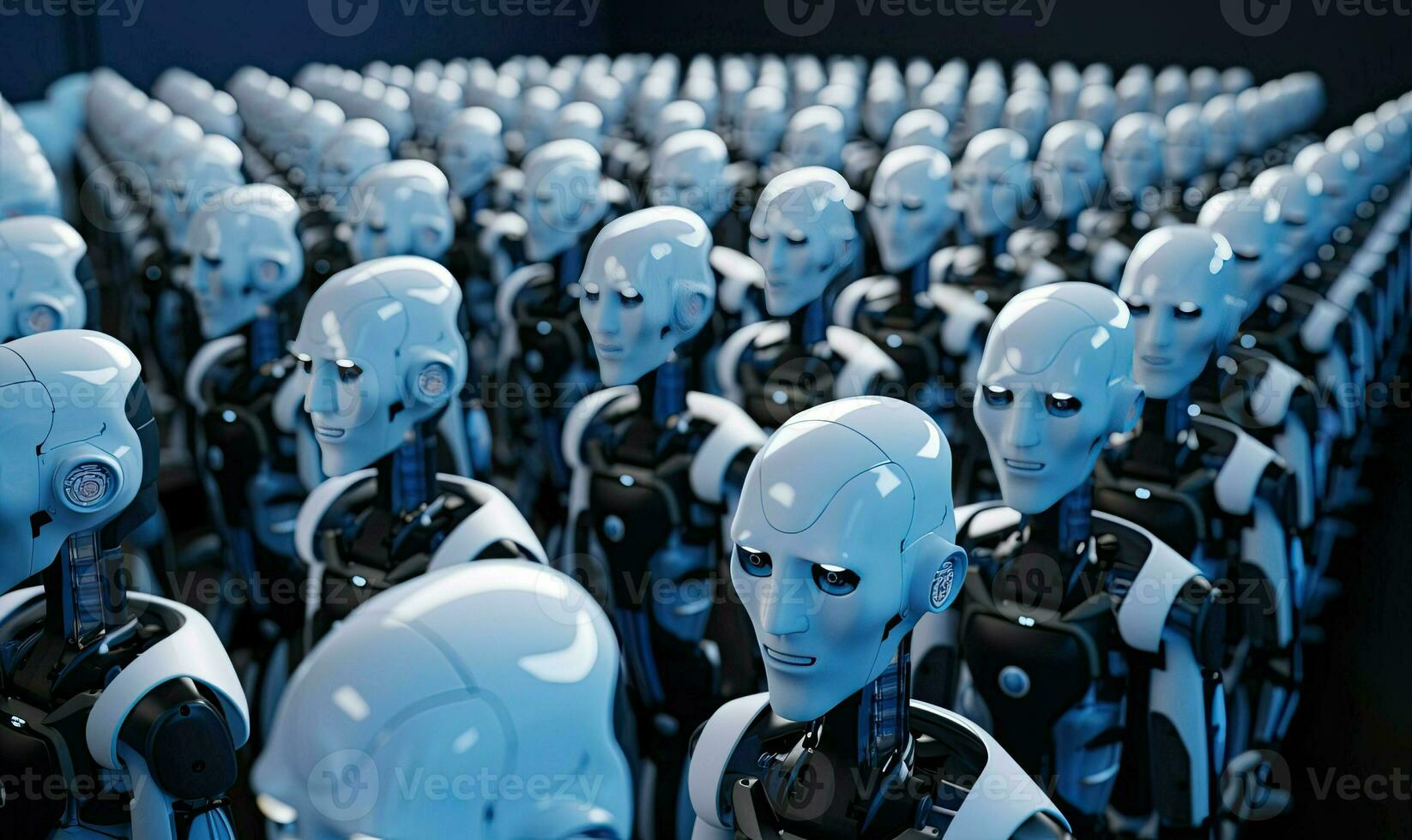 Robotic process automation.futuristic robot. humanoid robot. Concept of artificial intelligence, Ai photo