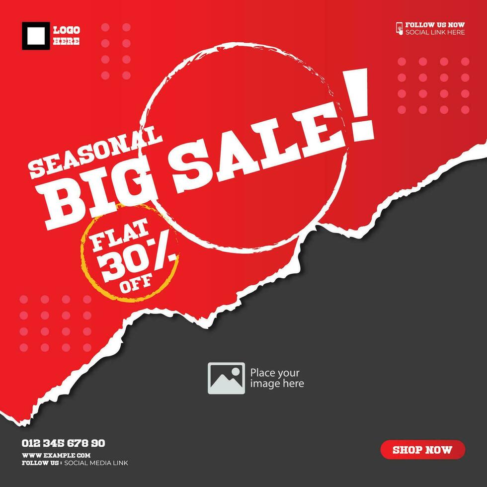 2 Big sale cloth store. Sale Social Media post vector