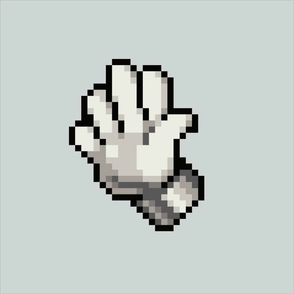 Pixel art illustration Hand. Pixelated Hand. Hand Illustration pixelated for the pixel art game and icon for website and video game. old school retro. vector